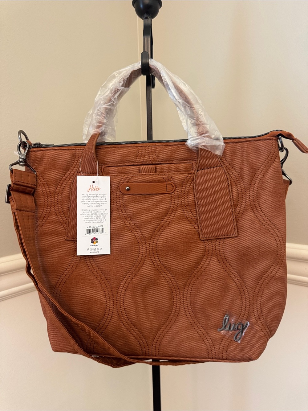 LUG Alto Matte Luxe vegan leather Quilted Tote/crossbody bag